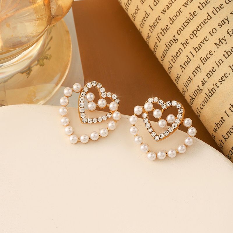 Pearl Hoop Earrings for Women Pearl Earring Big Circle Loop Earrings Fashion view 4
