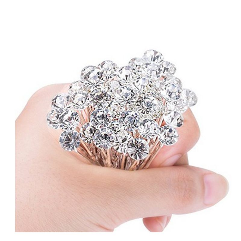 20Pcs Rhinestone Hair Pins Wedding Bridal Hair Accessories Crystal Pearl Hair view 3