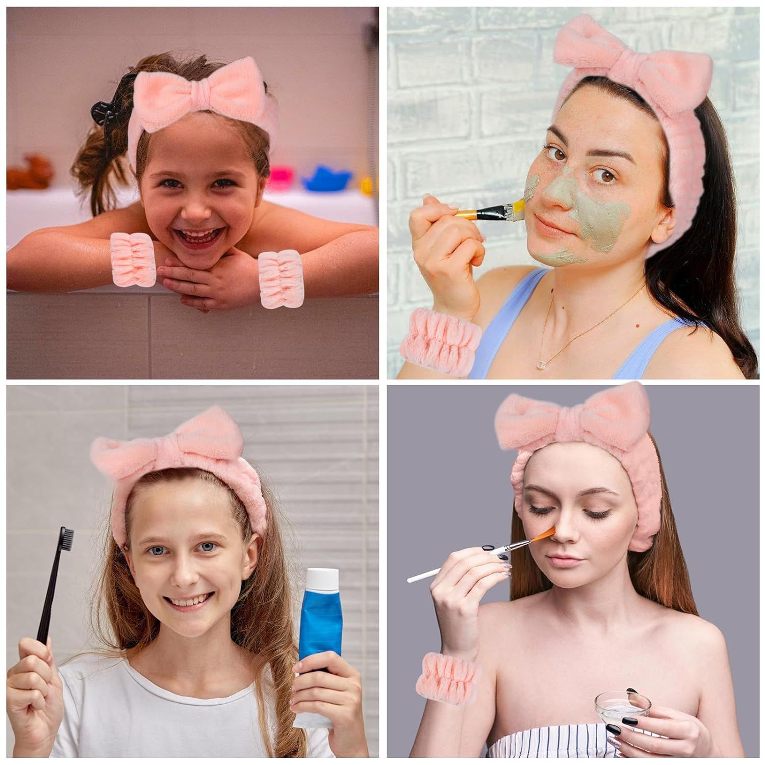 Microfiber Bowtie Headbands Facial Makeup Headband Cosmetic Bowknot Hairlace view 4