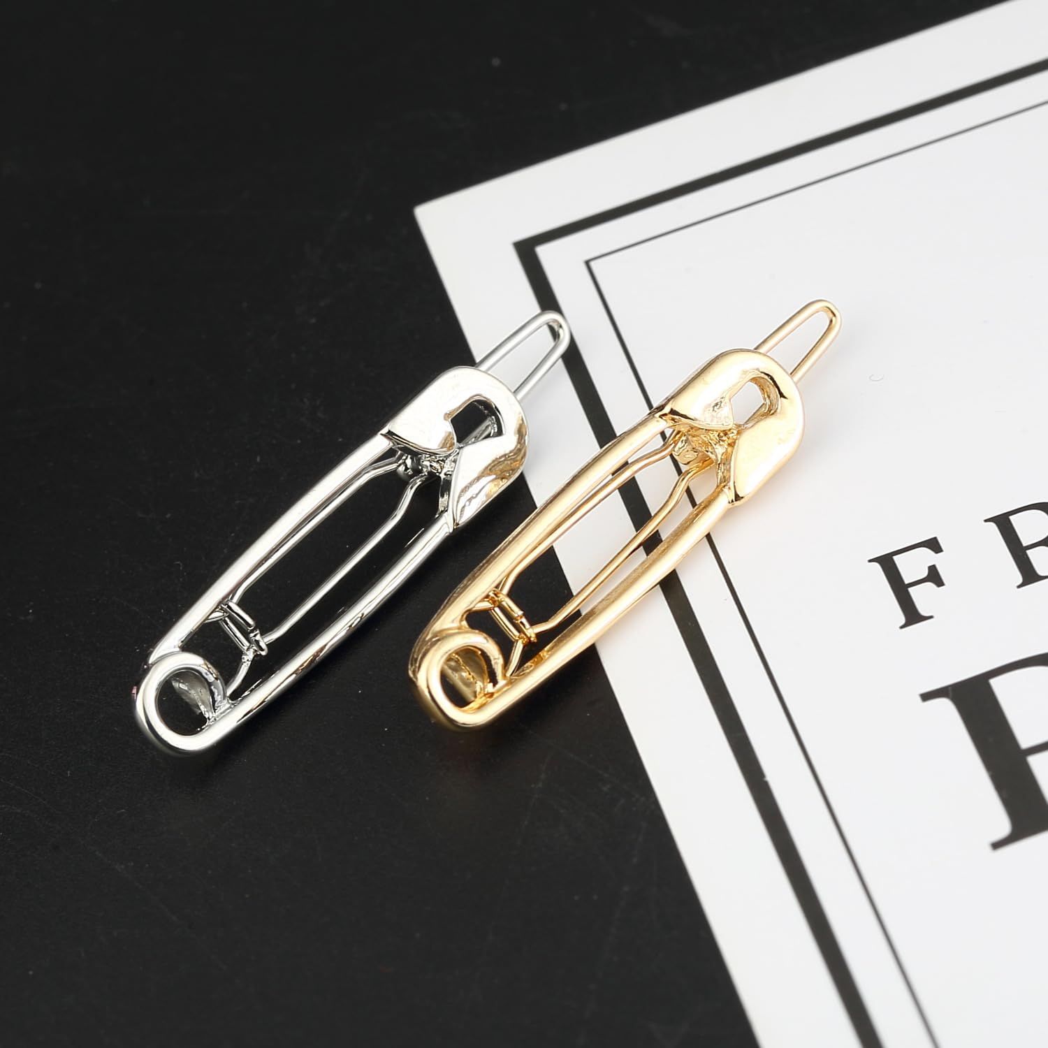 10Pcs Hair Pins Hair Clips Alloy Safety Pin Shape Hairpin Barrettes Goth Hair view 3