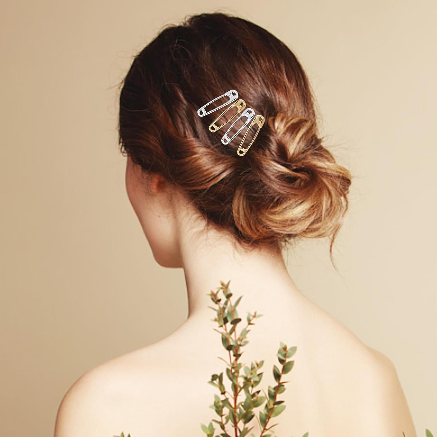 10Pcs Hair Pins Hair Clips Alloy Safety Pin Shape Hairpin Barrettes Goth Hair view 4