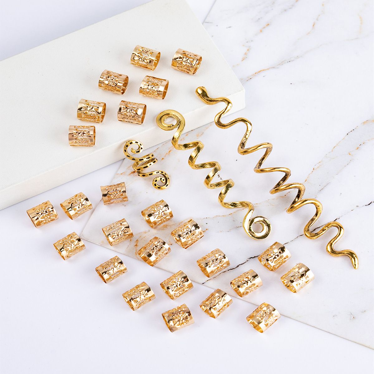 Beads Hair Braid Rings Clips Hair Braiding Metal Cuffs Decoration/Accessories