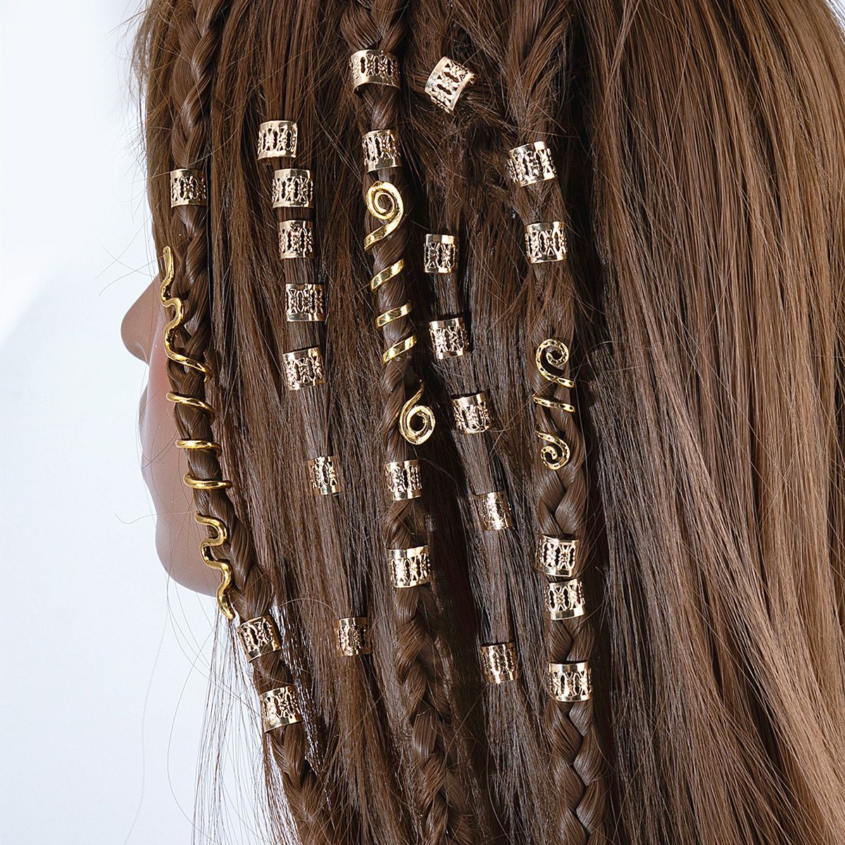 Beads Hair Braid Rings Clips Hair Braiding Metal Cuffs Decoration/Accessories view 4