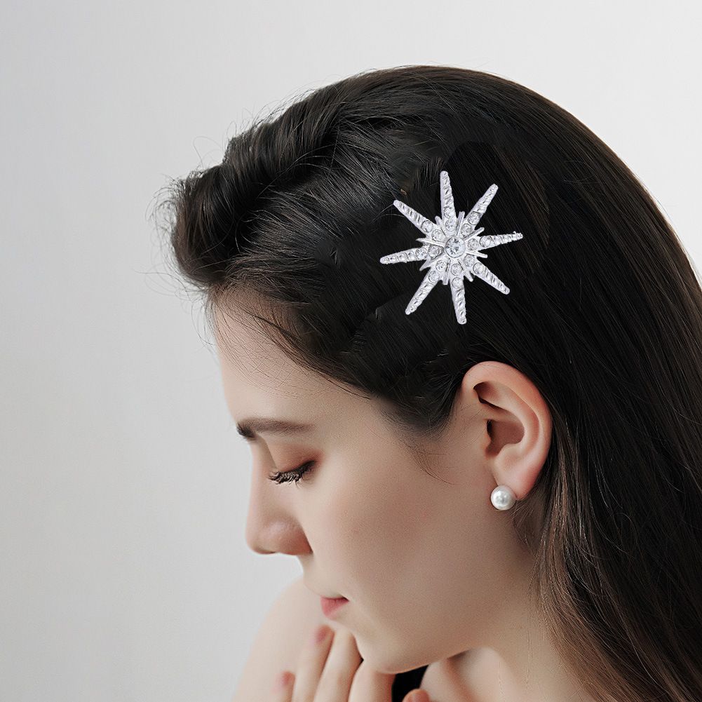 2PCS Hair Pins Rhinestones Hair Clips Crystal Hair Barrettes Decorative Pin view 4