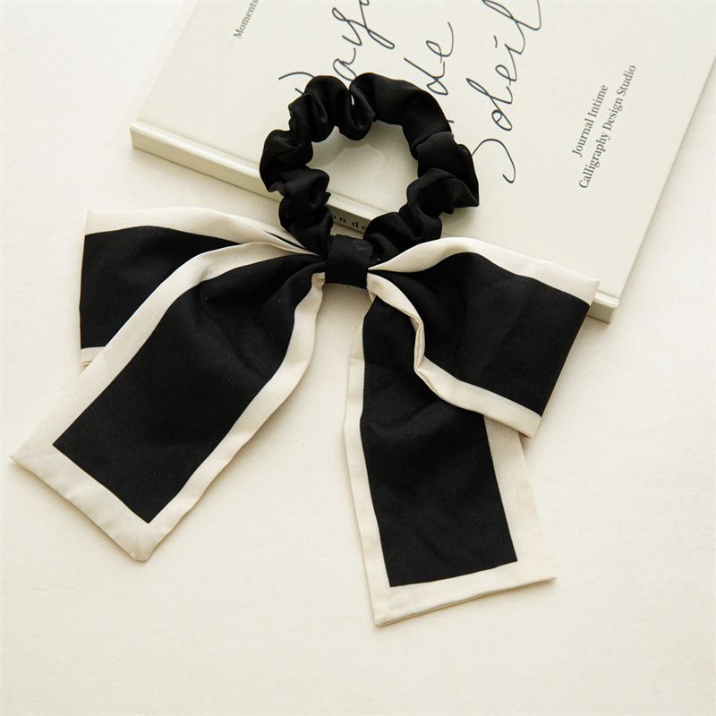 2PCS Hair Scarf Scruncheis for Women Knotted Bow Hair Ties Elastic Bands Satin view 4