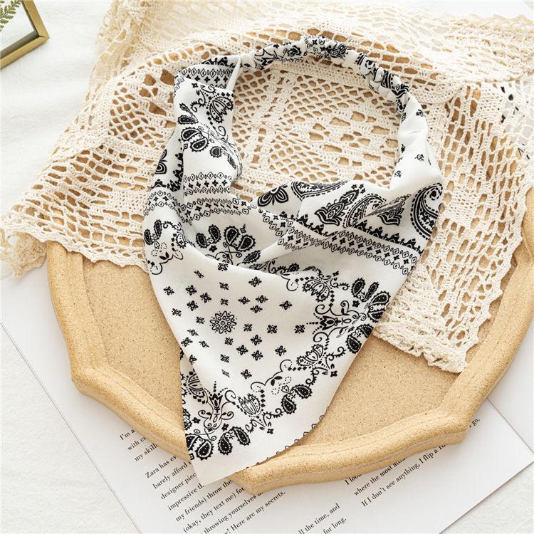 Floral Elastic Hair Scarf Headband 3PCS Chiffon Head Kerchief Headband Floral view 2
