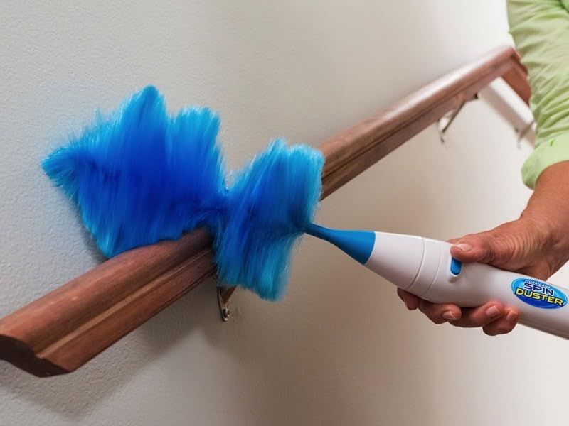 360 Electric Feather Spin Duster Feather Duster Adjustable Electric Dirt Dust