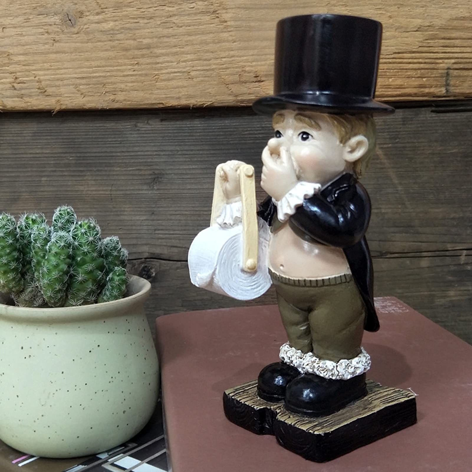 Toilet Butler Statue Toilet Paper Holders Comical Intricate Detailing Toilet view 3