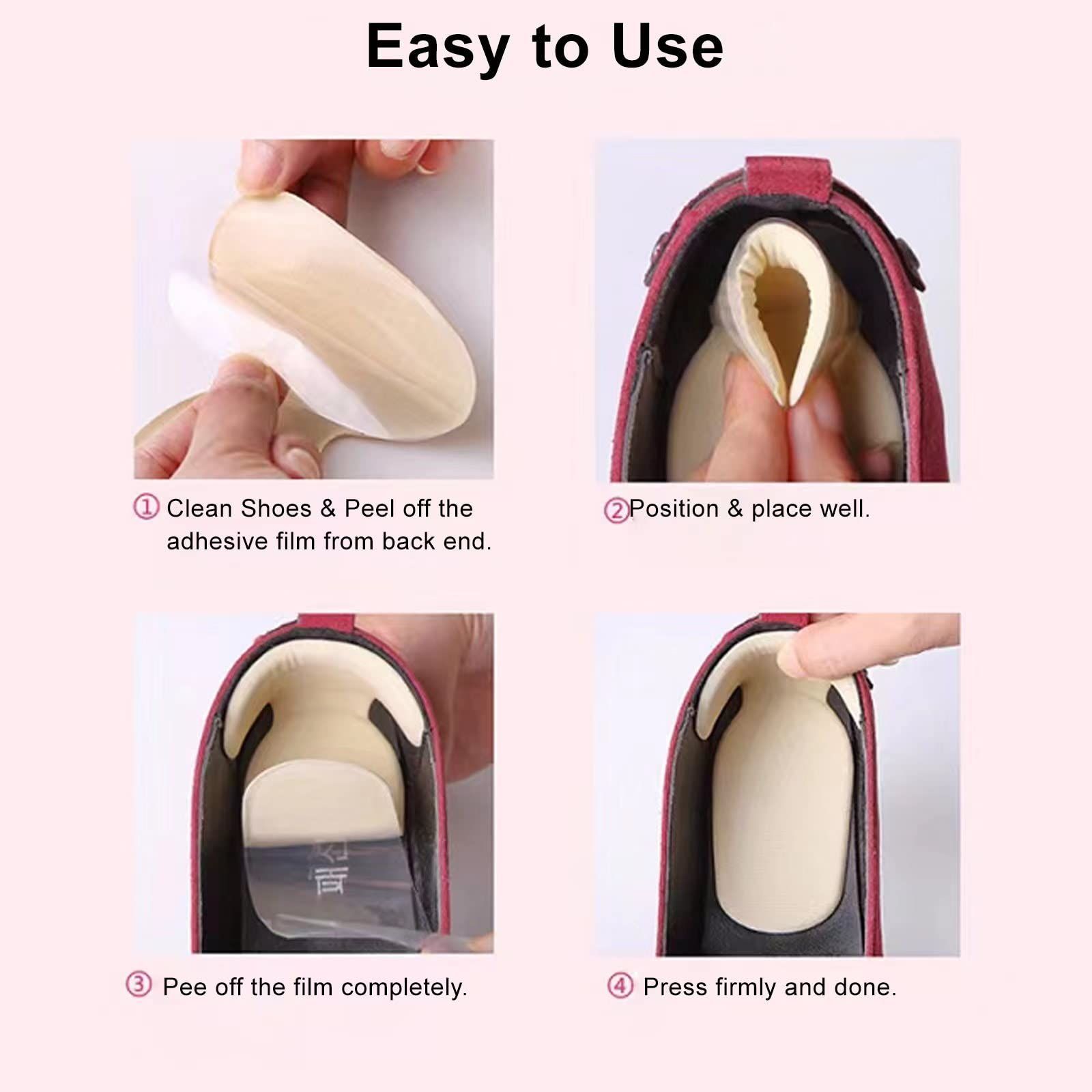 3 Pairs(6pcs) Reusable Heel Inserts for Women and Men Soft Gel Heel Protectors view 3