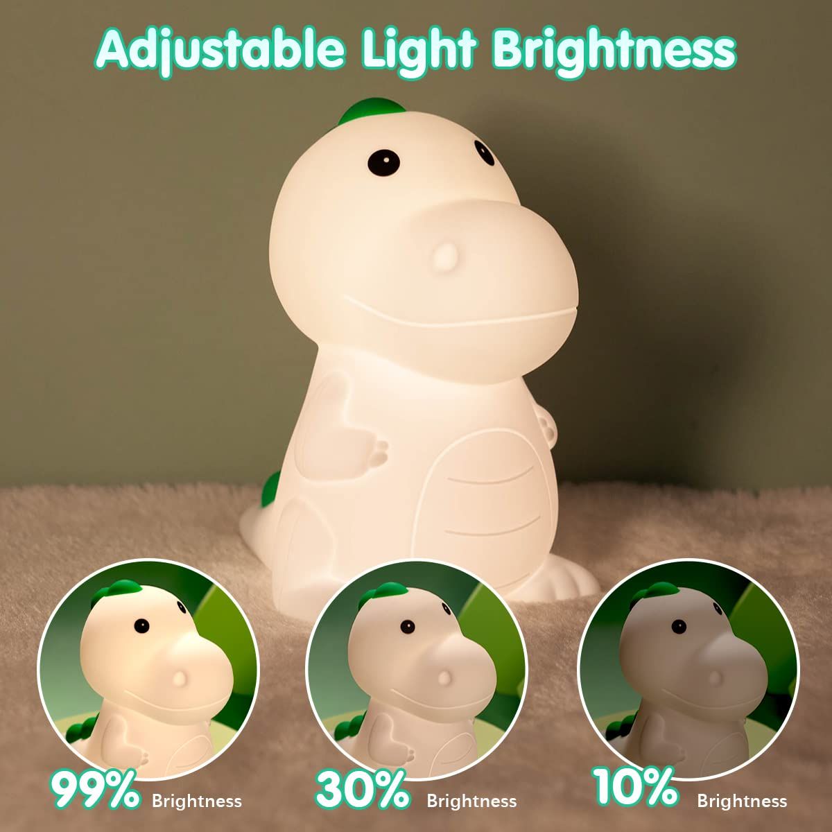 Night Light for Kids,Cute Silicone Nursery Dinosaurs Lamp for Baby and — image 1