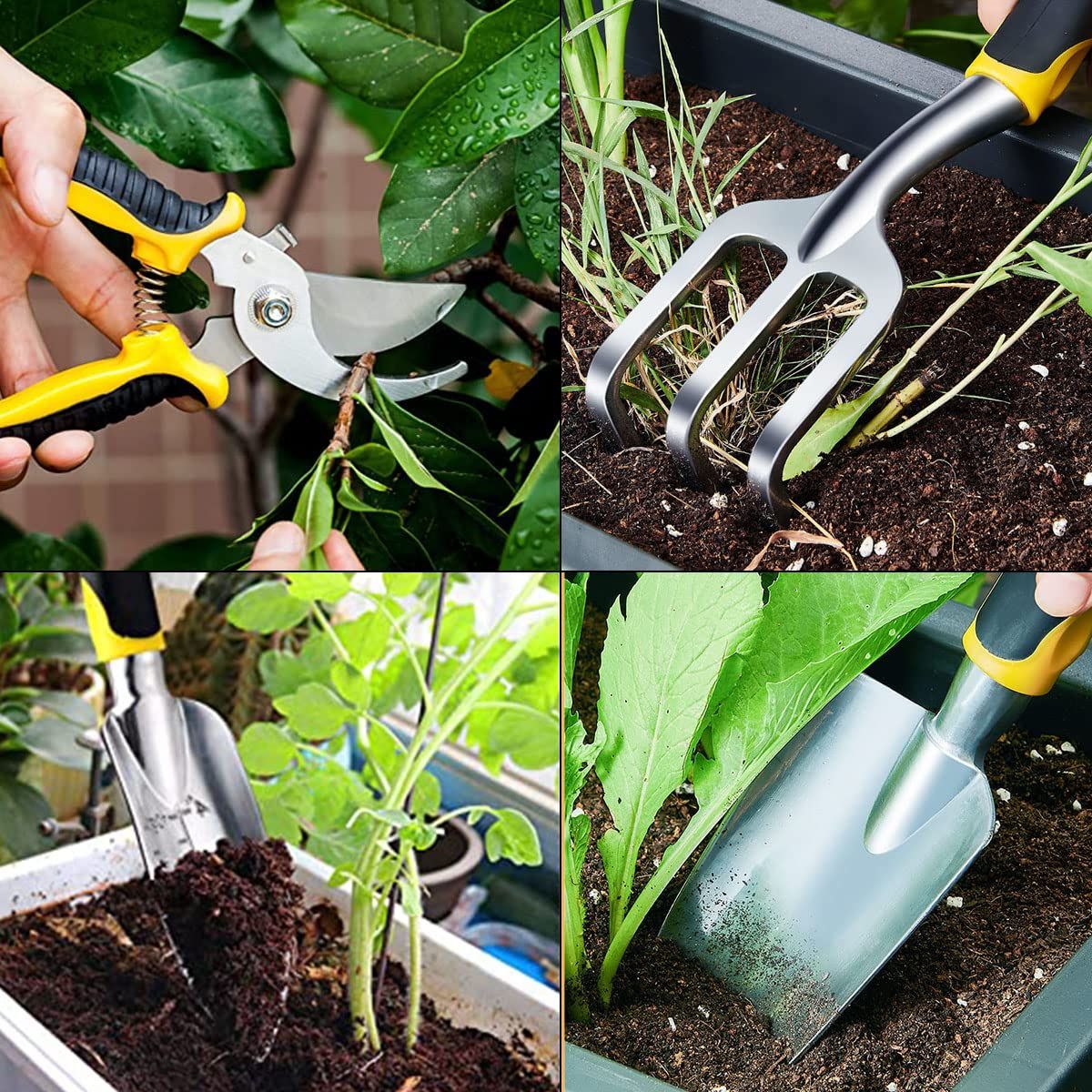 5PCS Garden Tool Set, Ergonomic Handle Tools, Heavy Duty Aviation Aluminum — image 1