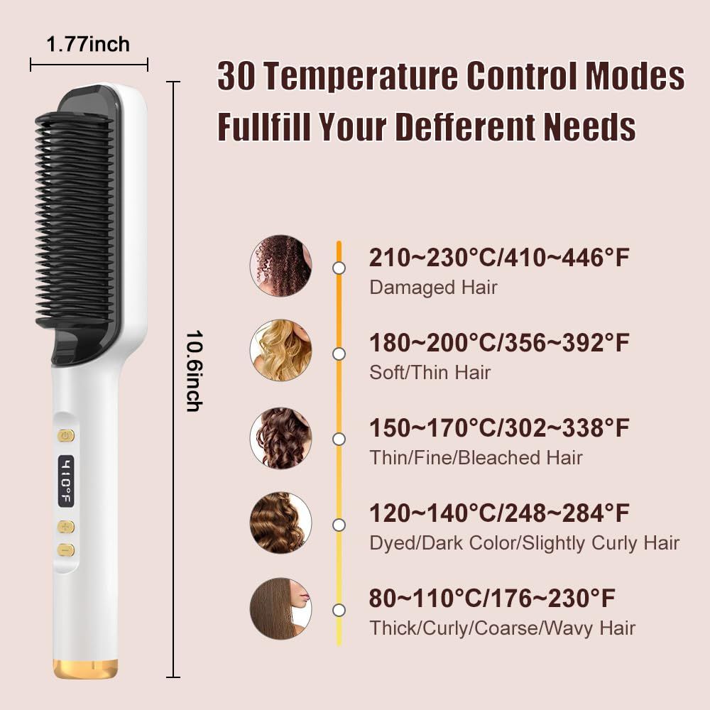 Anion Hair Straightener Brush view 2