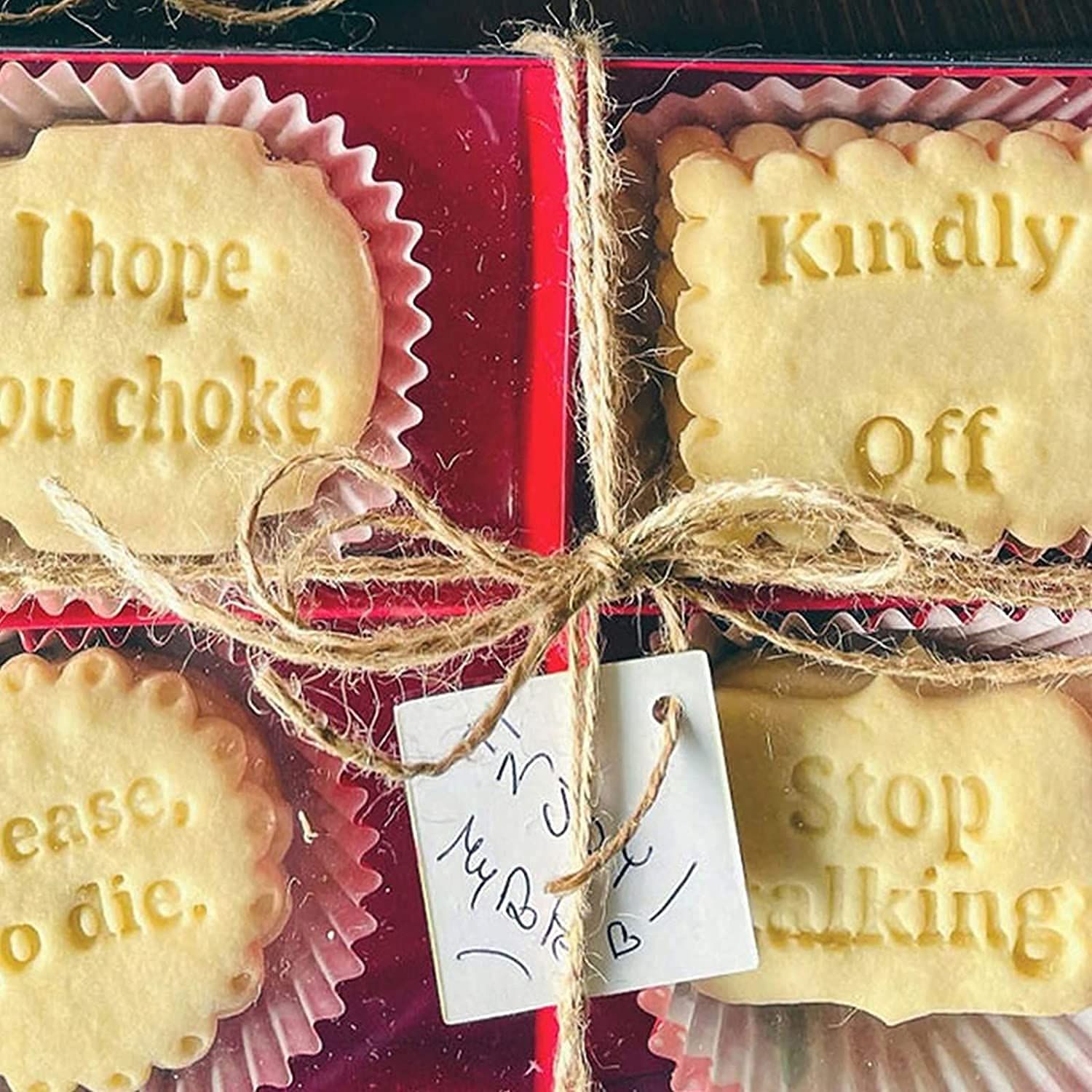 4Pcs Funny Cookie Cutters Set - Cookie Molds with Fun and Irreverent Phrases