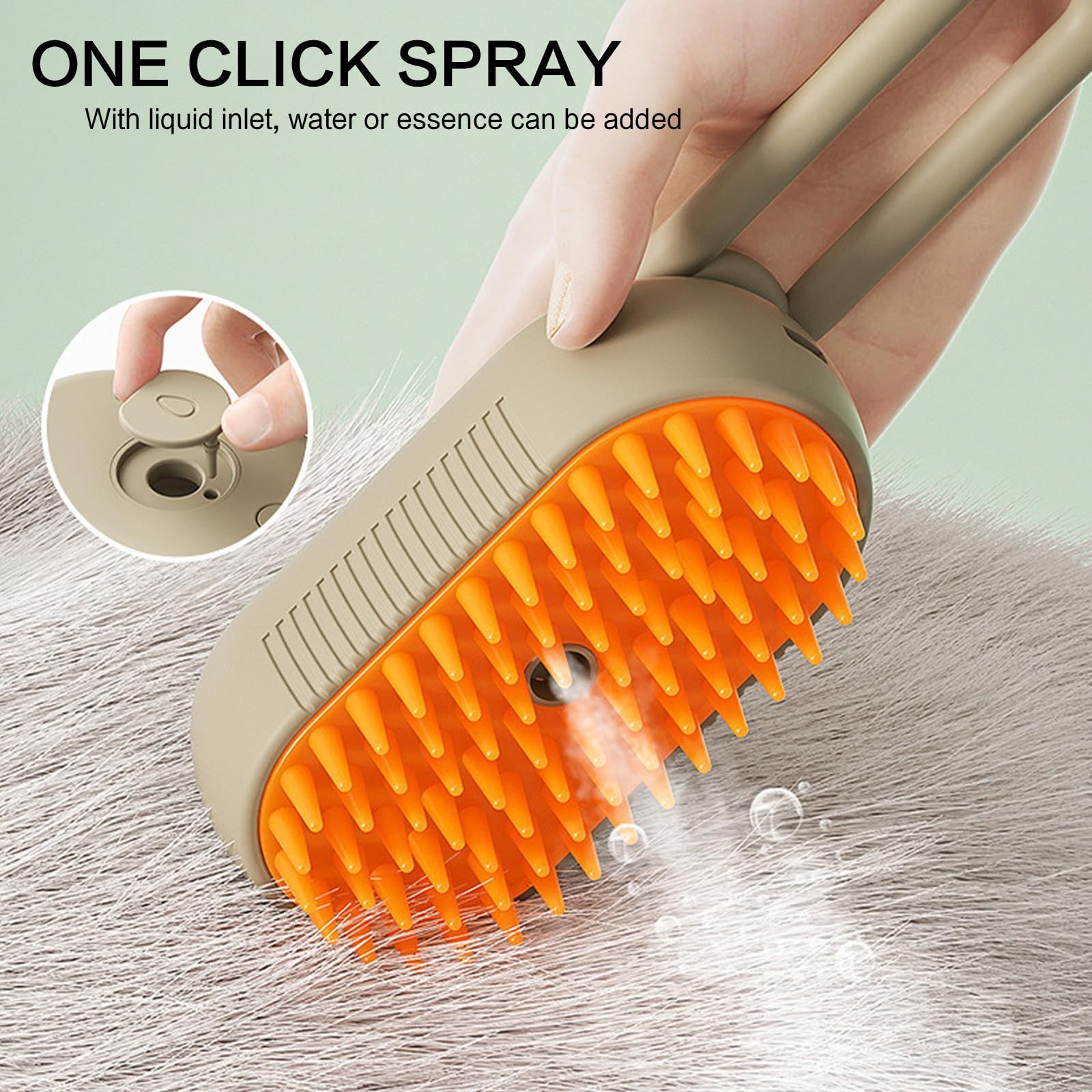 Steamy Cat Brush, Electric Spray Steam Cat Hair Brush,3 in 1 Cat Steamy view 4