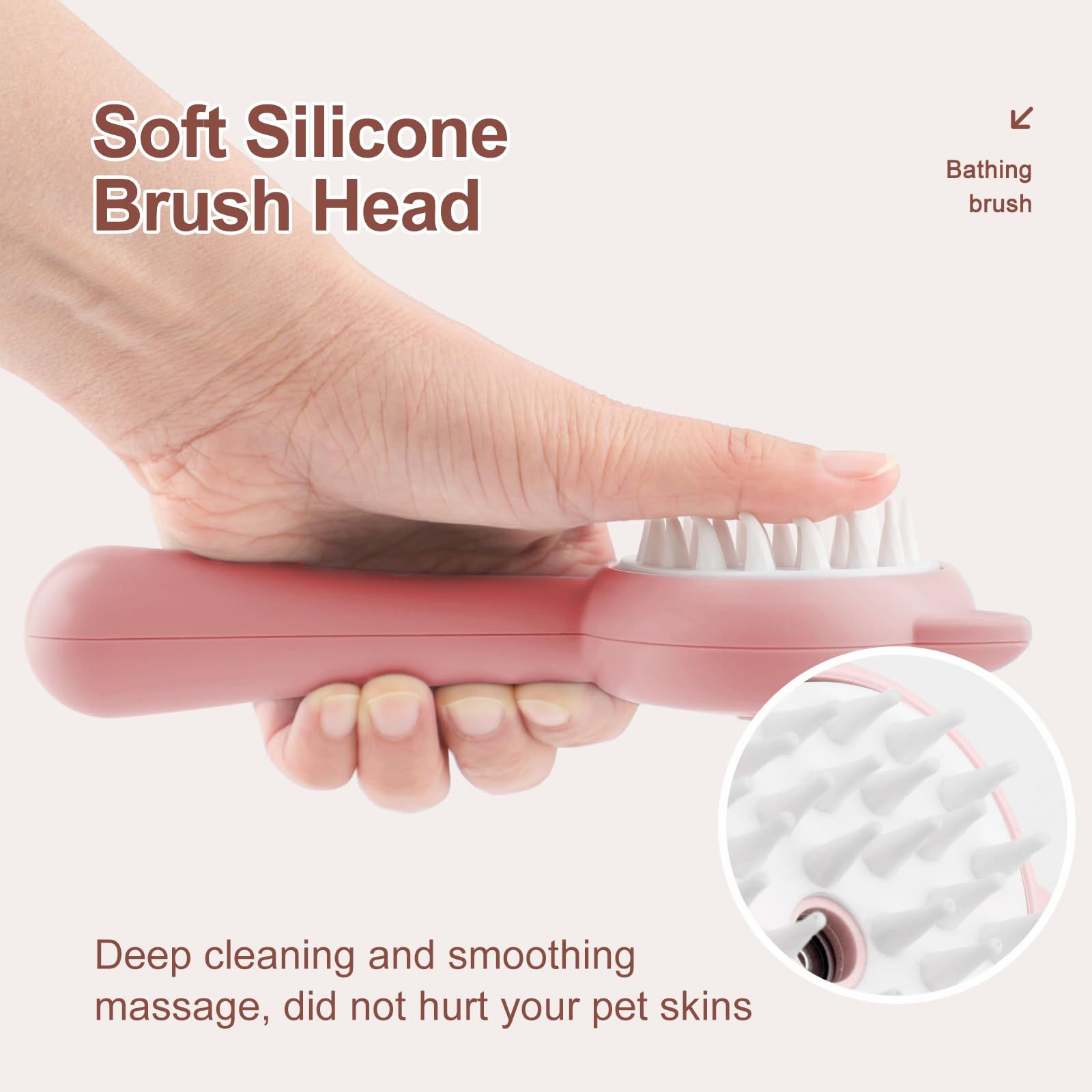 Cat Steam Brush, 3 in 1 Cat Steamy Brush Cleanser, Silicone Massage Grooming view 2