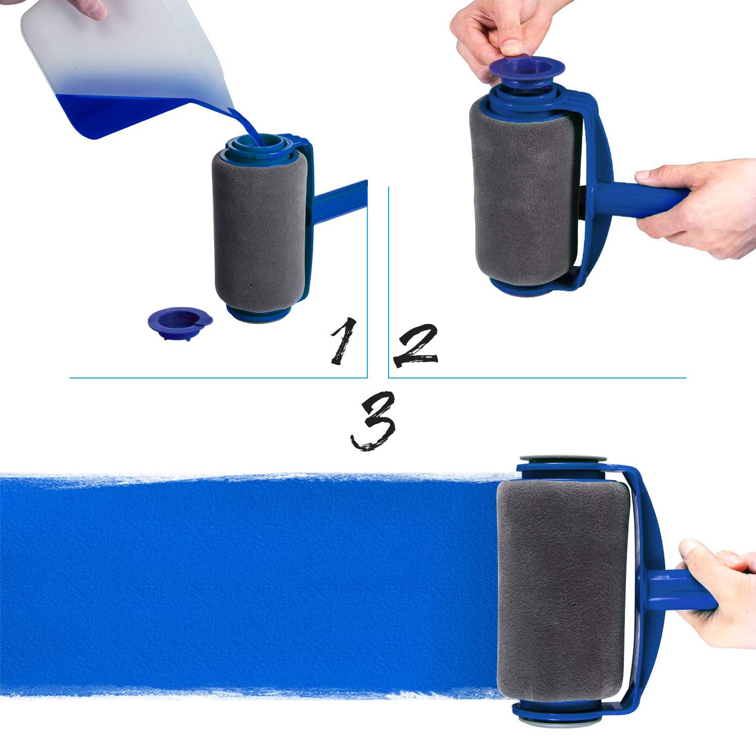 Paint Roller Brush Kit Interior Wall Painting Brush Tools with Sticks Paint