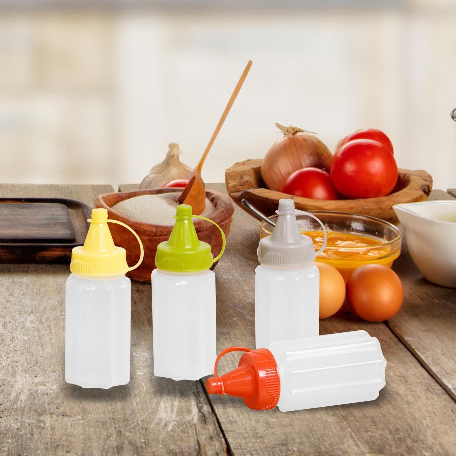 4pcs Mini Tomato Ketchup Bottle Condiment Bottles Empty Reusable Portable — image 1