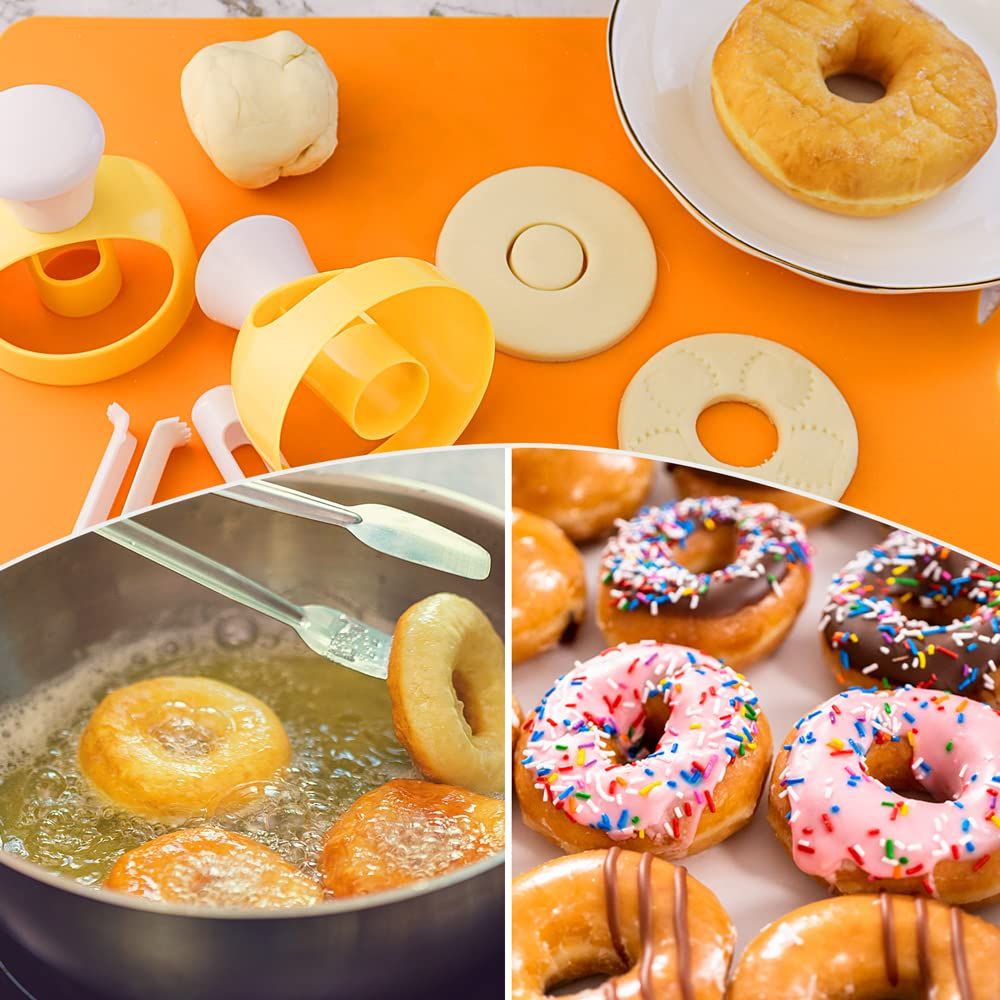 2 Pack Plastic Donut Cutters with Dipping Pliers Doughnut Mould Doughnut Maker
