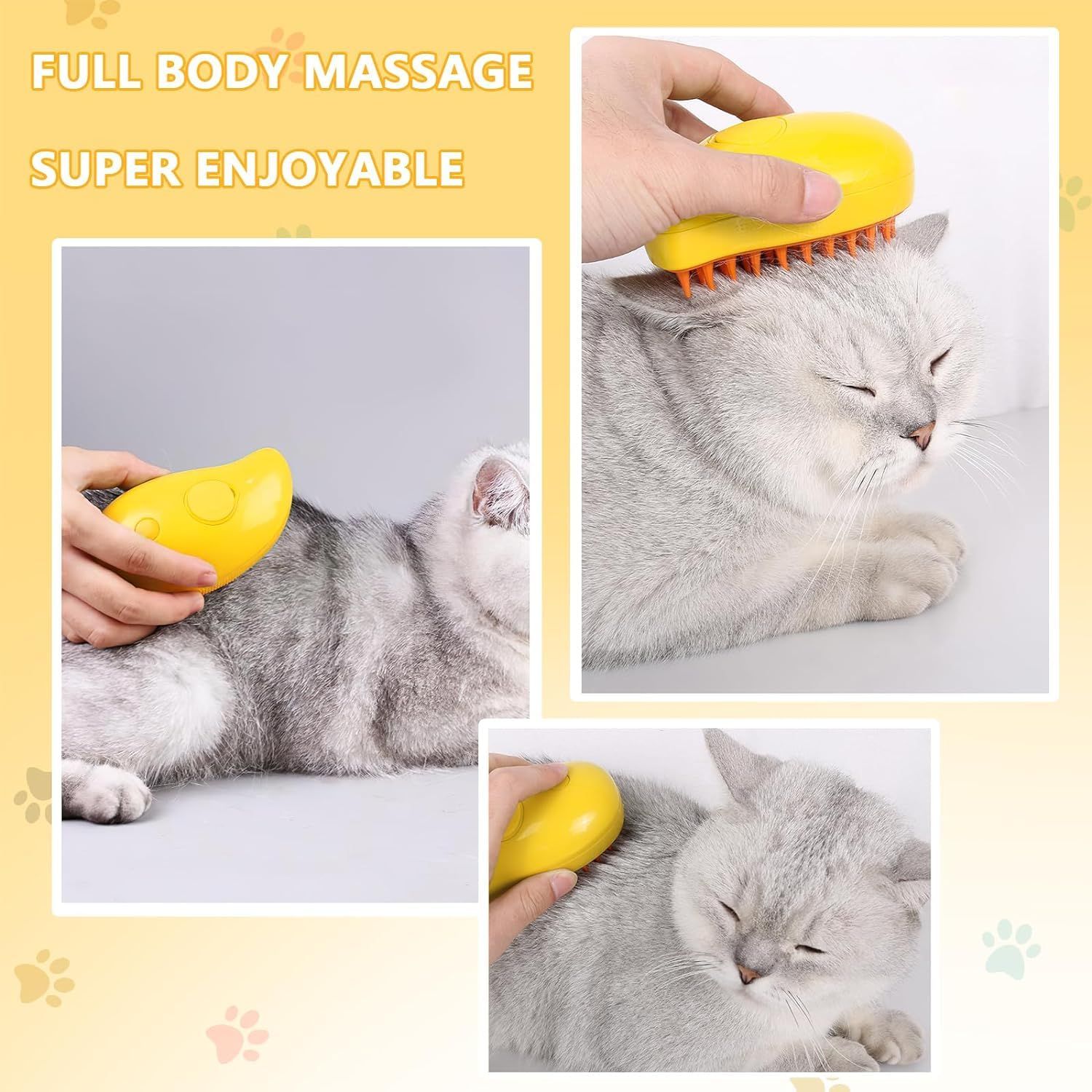 Steamy Cat Brush, 3 In1 Spray Cat Brush,Cat Steamer Brush for Massage, Steam view 4