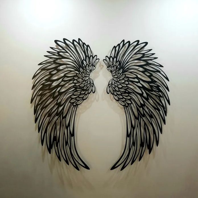 1 Pair Angel Wings Decorative Wall Decal Glowing Light Decorative Crafts view 2