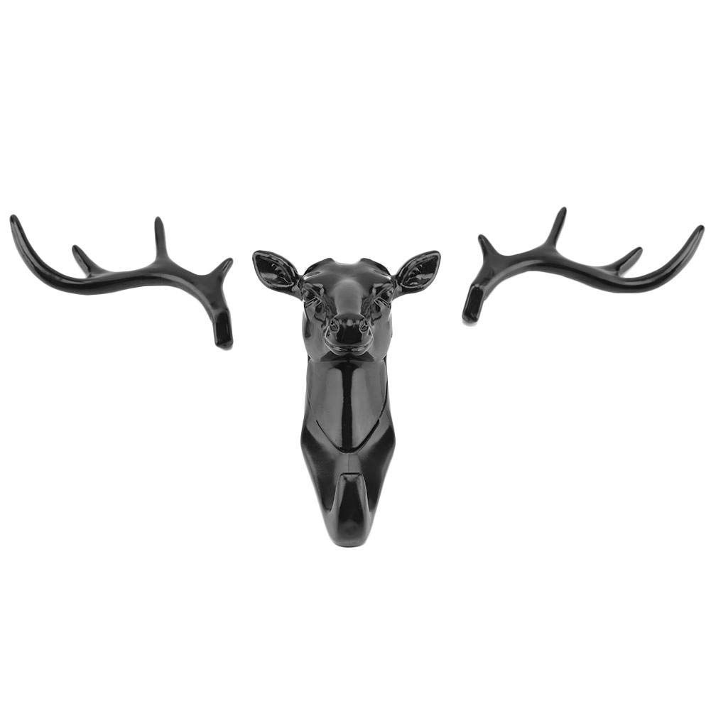 3D Deer Head Plastic Hook Keys Coat Hat Hanger Rack Holder Self-Sticking Wall — image 1