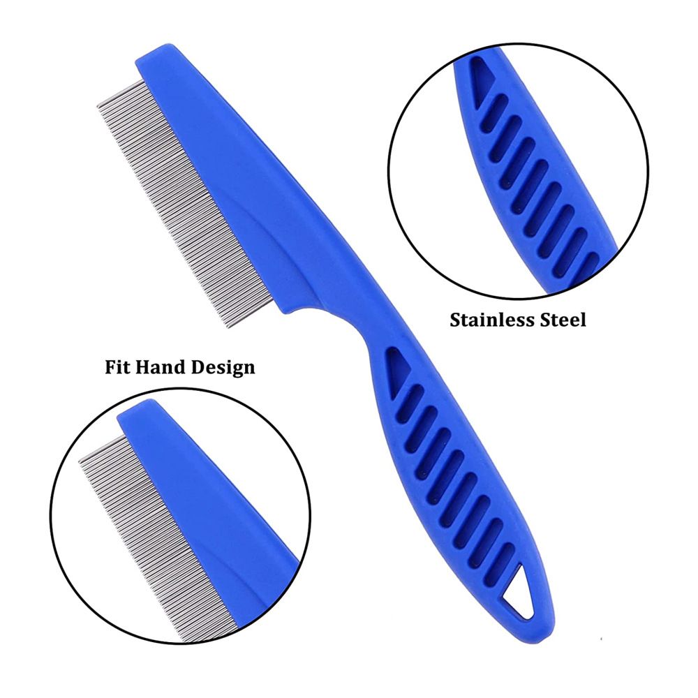 Thereisno 6 Pieces Set Pet Lice Combs Dog Grooming Flea Comb for Cat Tear view 3