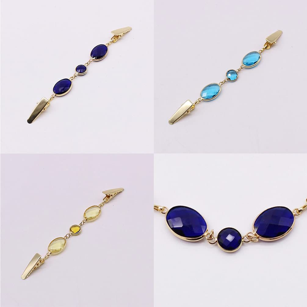 3pcs Sweater Chain Clips Rhinestone Tie Up Scarf Clip Shirt Cloak Clothing view 4