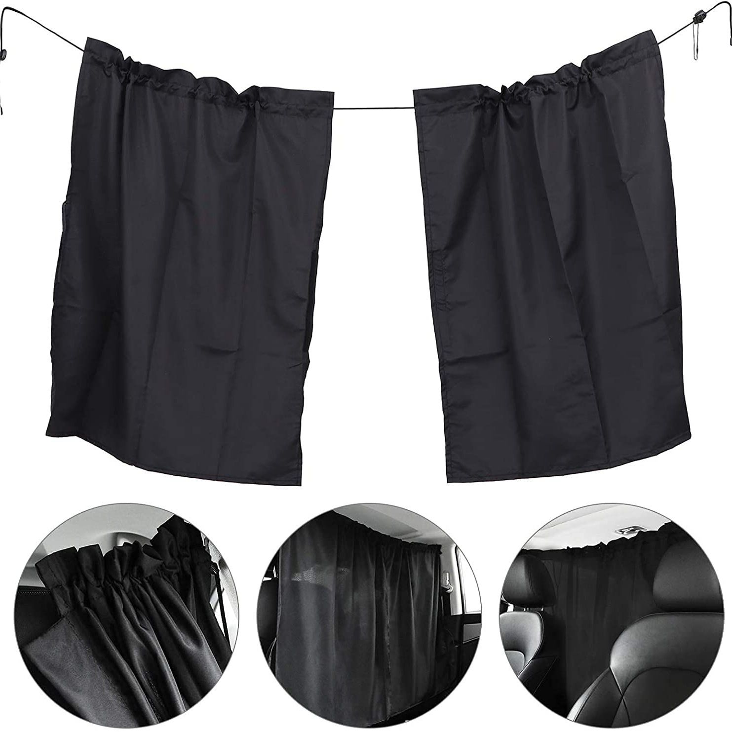 Car Divider Privacy Curtains 2pcs Car Window Sunshades Cover Detachable Car — image 1