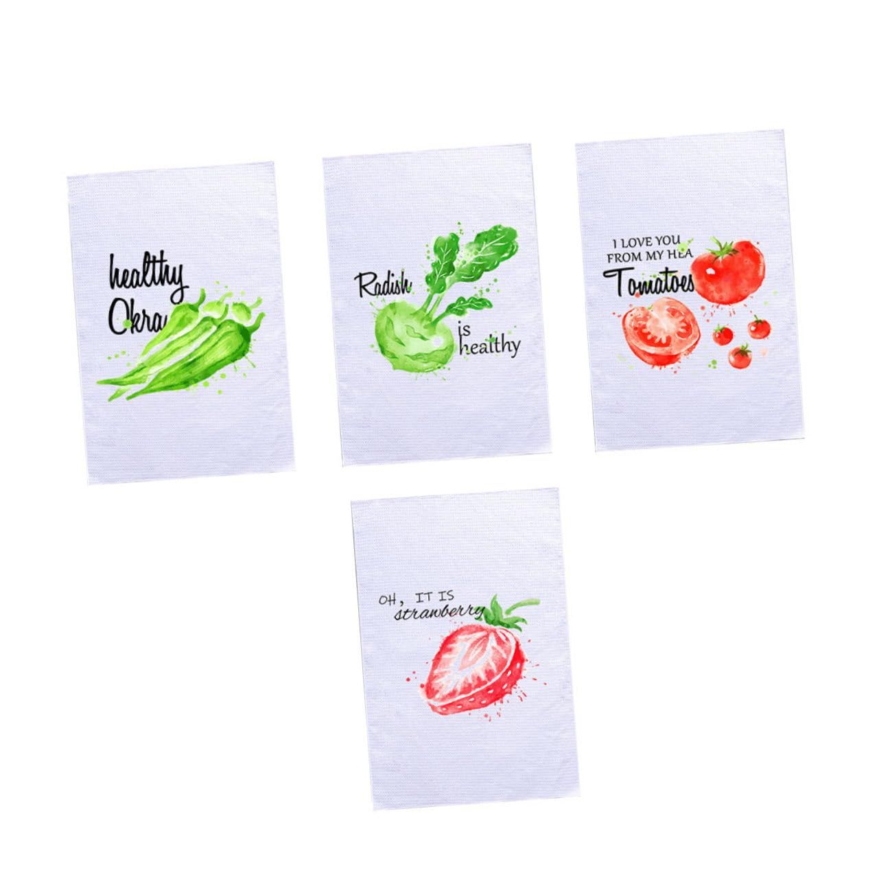 Kitchen Dish Cloth 4 Pcs Printed Scouring Cloth Glass Towels Kitchen