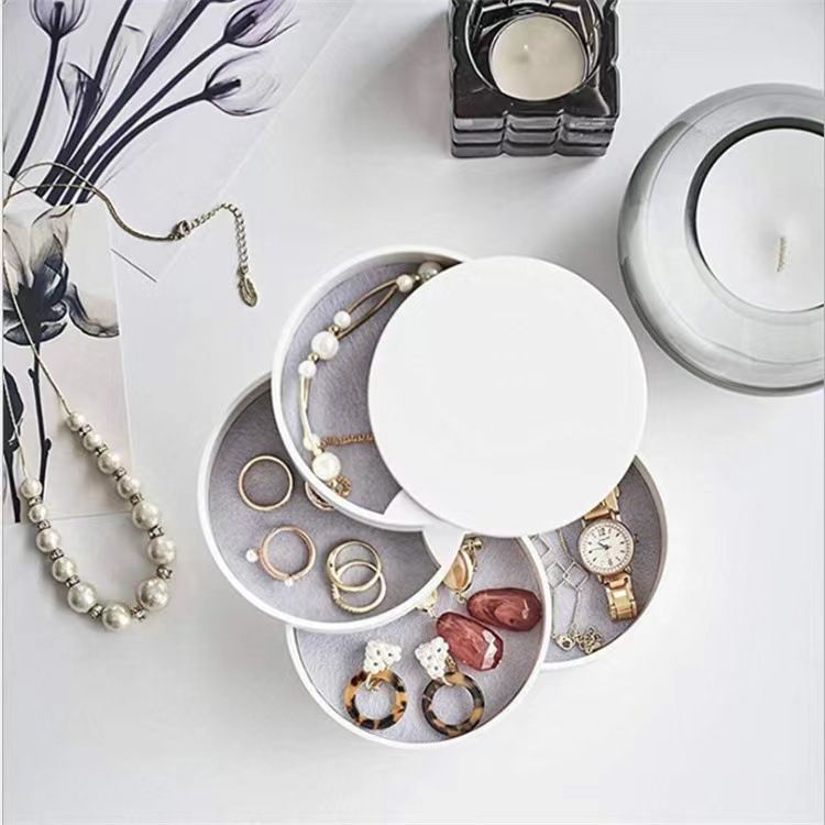 Jewelry Organizer,4 Layer 360°Rotating Jewelry Box,Small Jewelry Storage Box view 4
