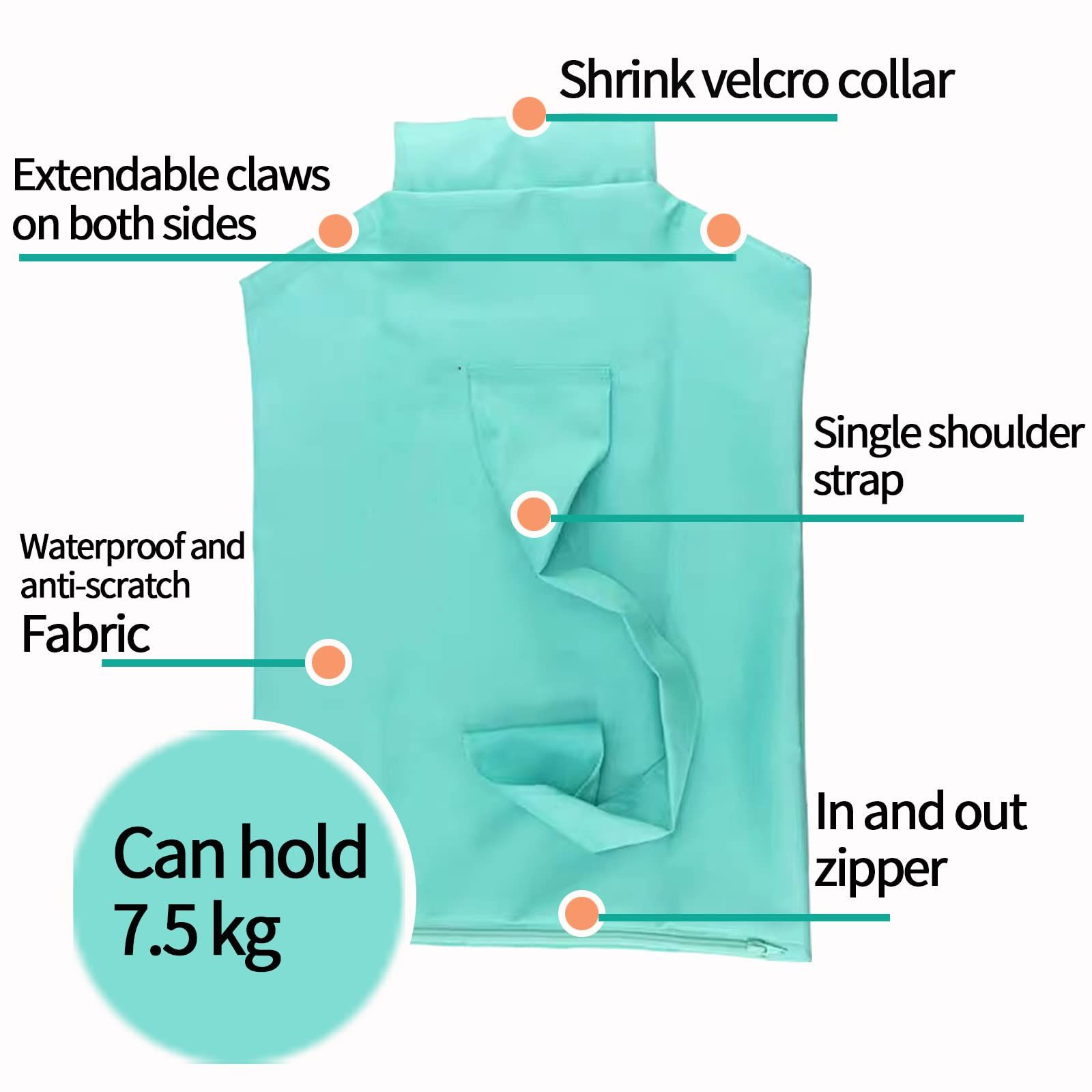 Cat Bag Pet Carrier Pet Cat Grooming Sack Pet Cat Travel Handbag Adjustable view 3