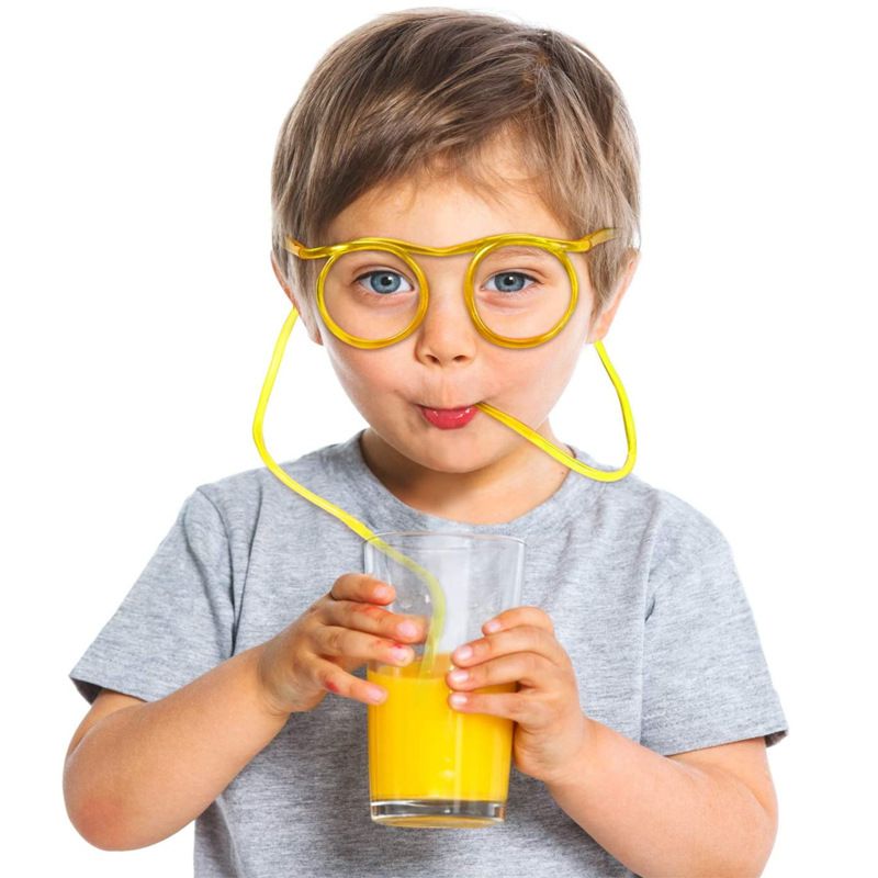 10 Pieces Silly Straw Glasses Eyeglasses Straws Eyeglasses Crazy Fun Loop view 2