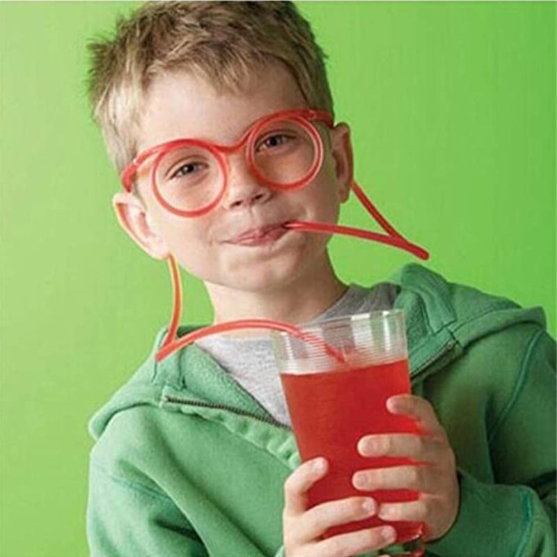 10 Pieces Silly Straw Glasses Eyeglasses Straws Eyeglasses Crazy Fun Loop view 4