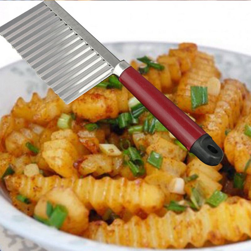 Potato Strip Cutter, Potato Wavy Edged Knife Multifunction Stainless Steel view 2