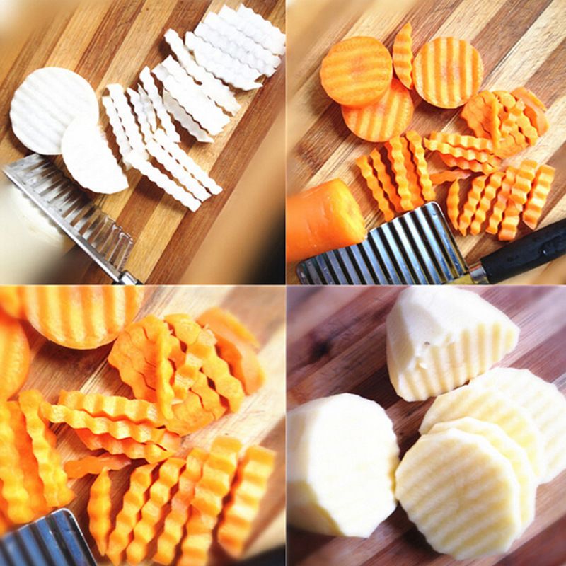 Potato Strip Cutter, Potato Wavy Edged Knife Multifunction Stainless Steel view 4