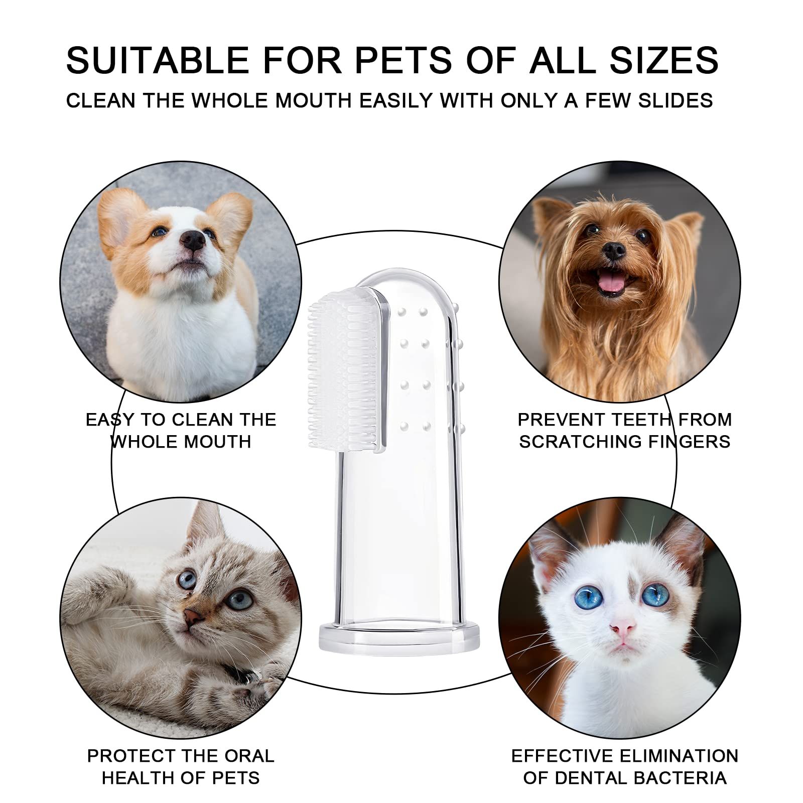 10 Pieces Dog Tooth Brushing Kit Finger Toothbrush for Dogs Cat Puppy view 4
