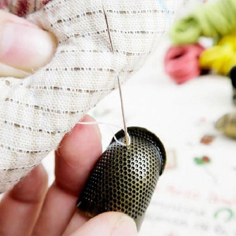 Sewing Thimble Finger Protector Adjustable Finger Metal Shield Protector Pin view 3