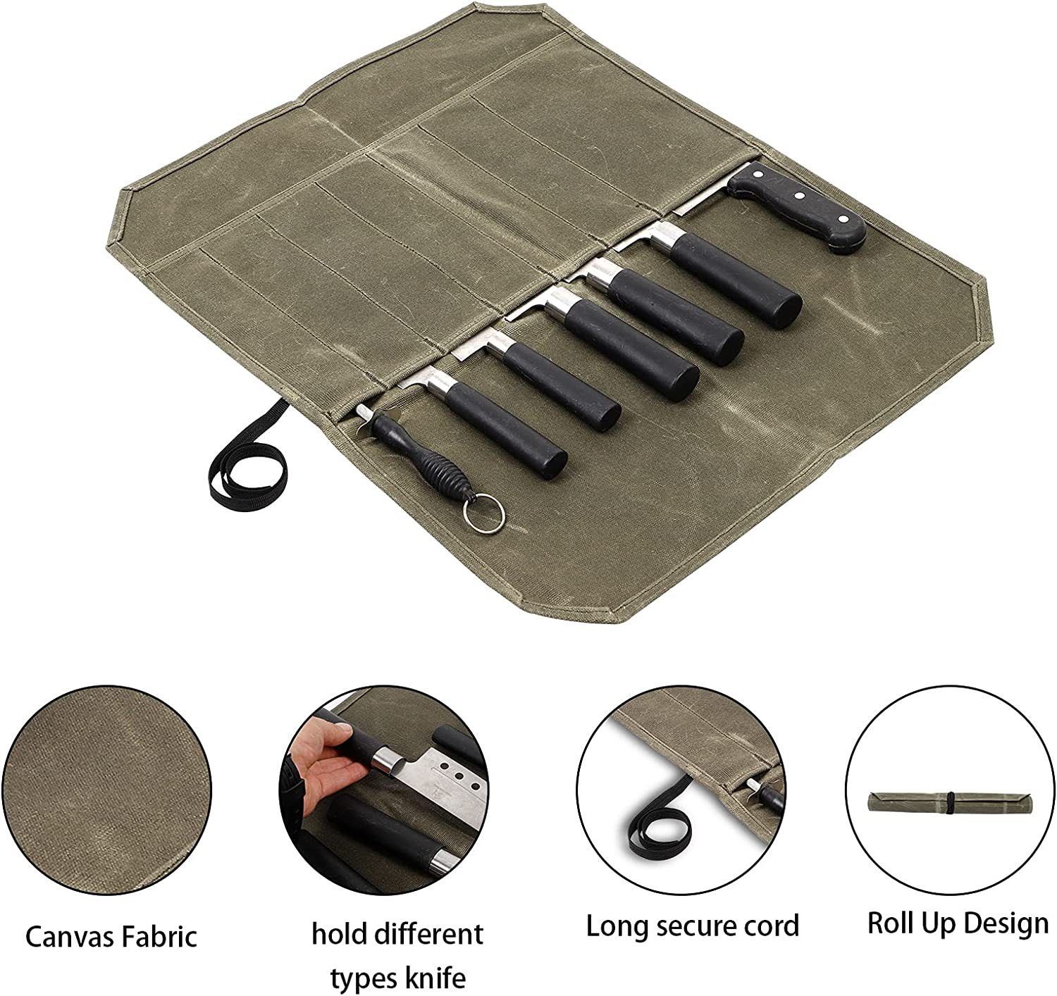 Knife Roll, Chef’s Knife Roll Case, Cutlery Knives Holders Protectors, Home view 2