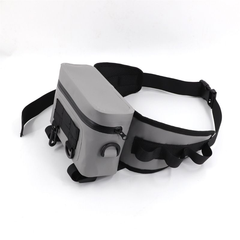 Fishing Fanny Pack with Fishing Rod Holder and Adjustable Strap Zipper Closure