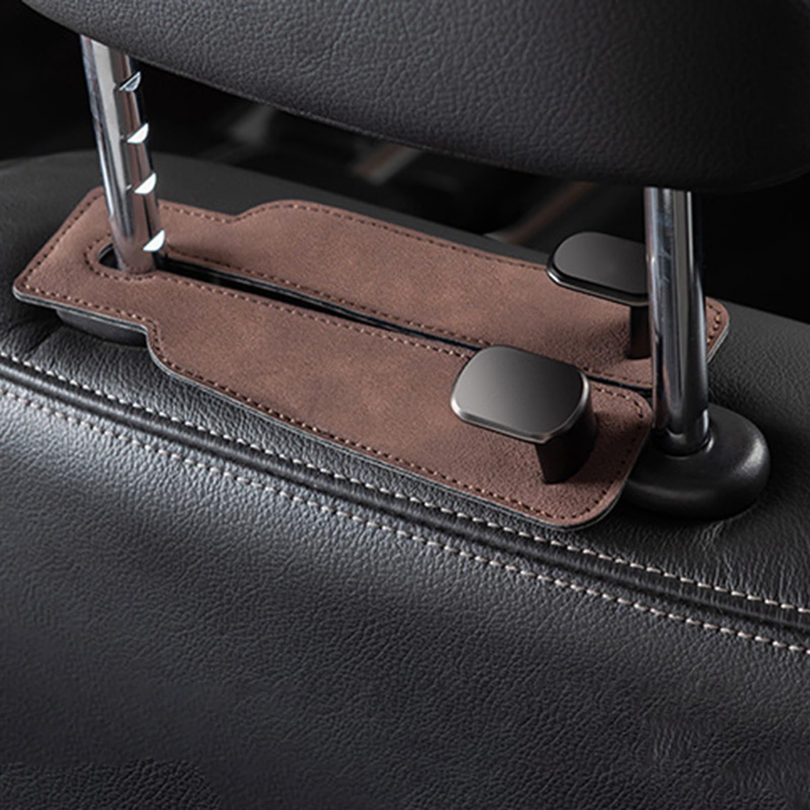 Auto Backseat Hangers, 2 in 1 Car Seat Organizer Hook, PU Leather Vehicle view 2