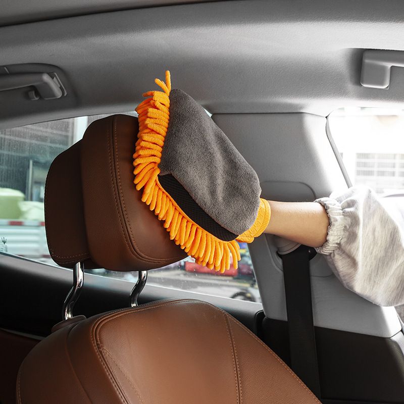 Gloves for car Washing, Microfiber no-Scratch scrubbing Driver Covers, car view 2