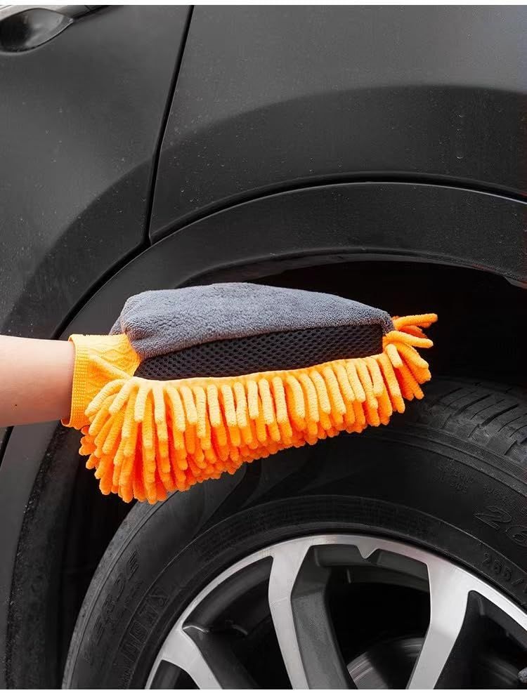 Gloves for car Washing, Microfiber no-Scratch scrubbing Driver Covers, car view 3