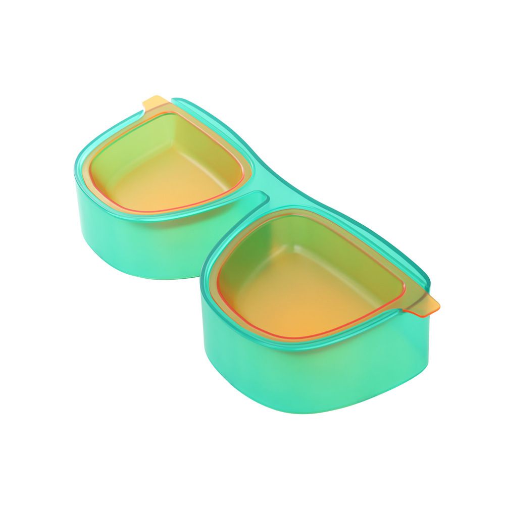 Pet Food Bowl Cute Glasses Shape Large Capacity Mess Proof Portable Cat Dog