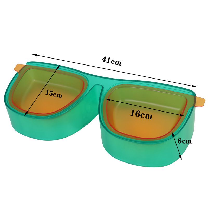 Pet Food Bowl Cute Glasses Shape Large Capacity Mess Proof Portable Cat Dog view 4