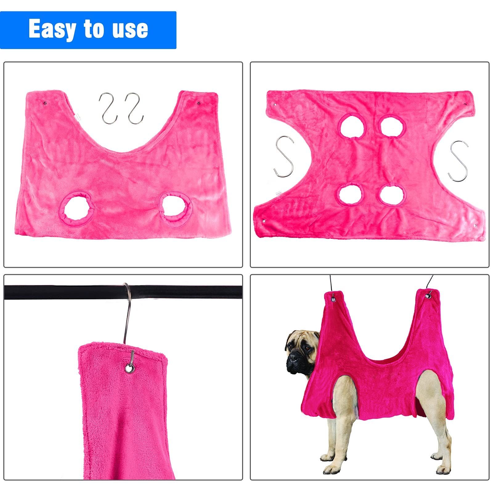 Dog Grooming Hammock,Pet Grooming Hammock for Restraint Dogs Cat Nail Clipper view 4