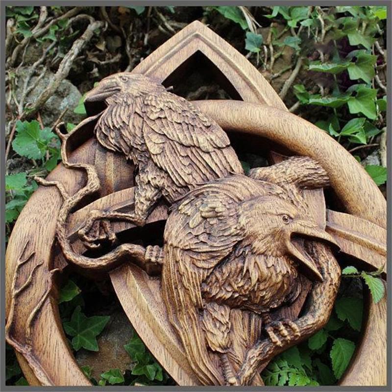Gods Wood Carving Wall Decor Rune Norse Home Decor Vintage Christmas Balls view 5