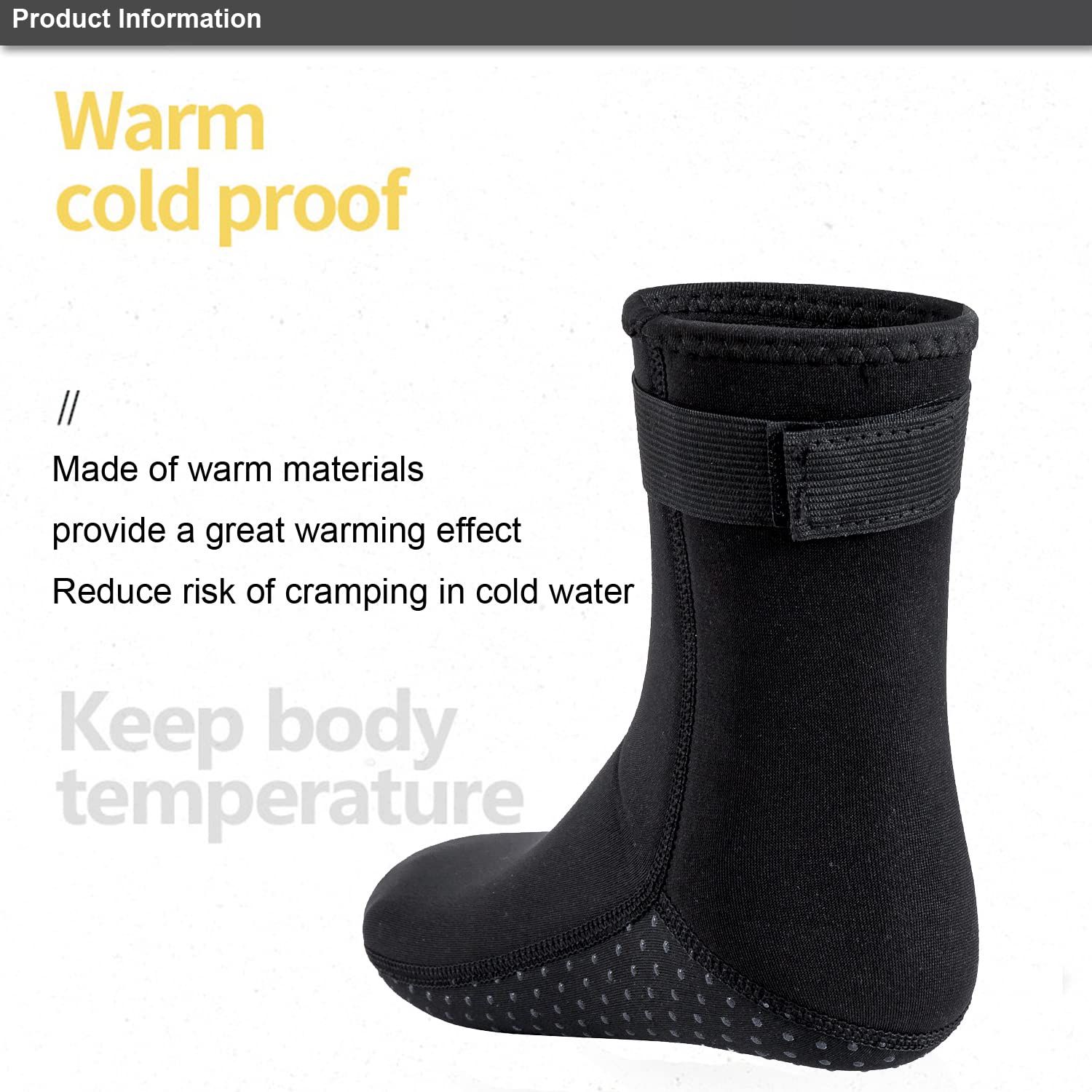 Diving Socks, 3MM Neoprene Socks Surf Booties Dive Booties Dive Boots Suit for view 2
