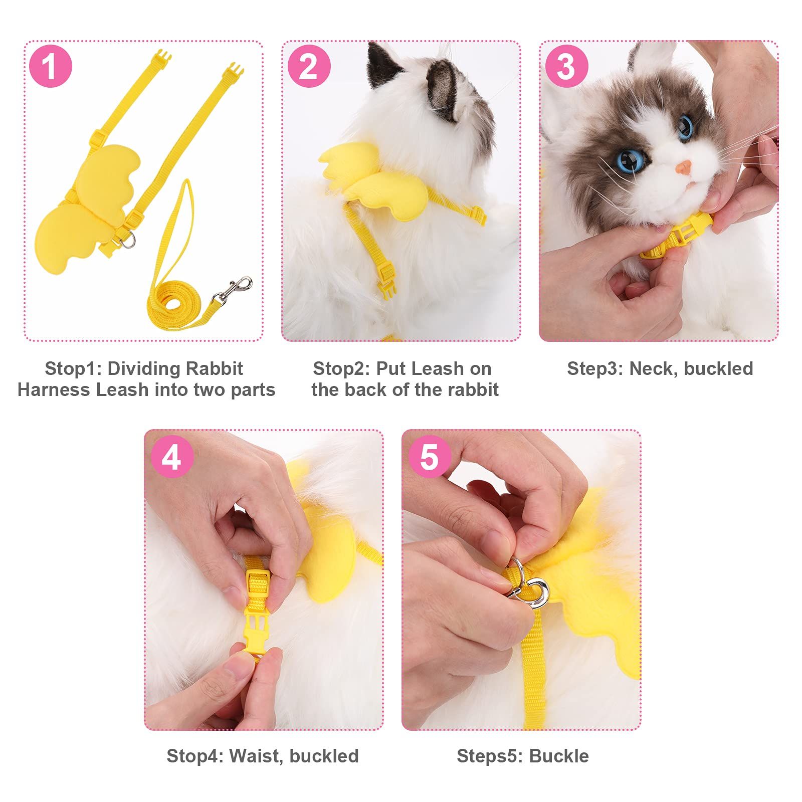 2Pcs Rabbit Harness and Leash view 3