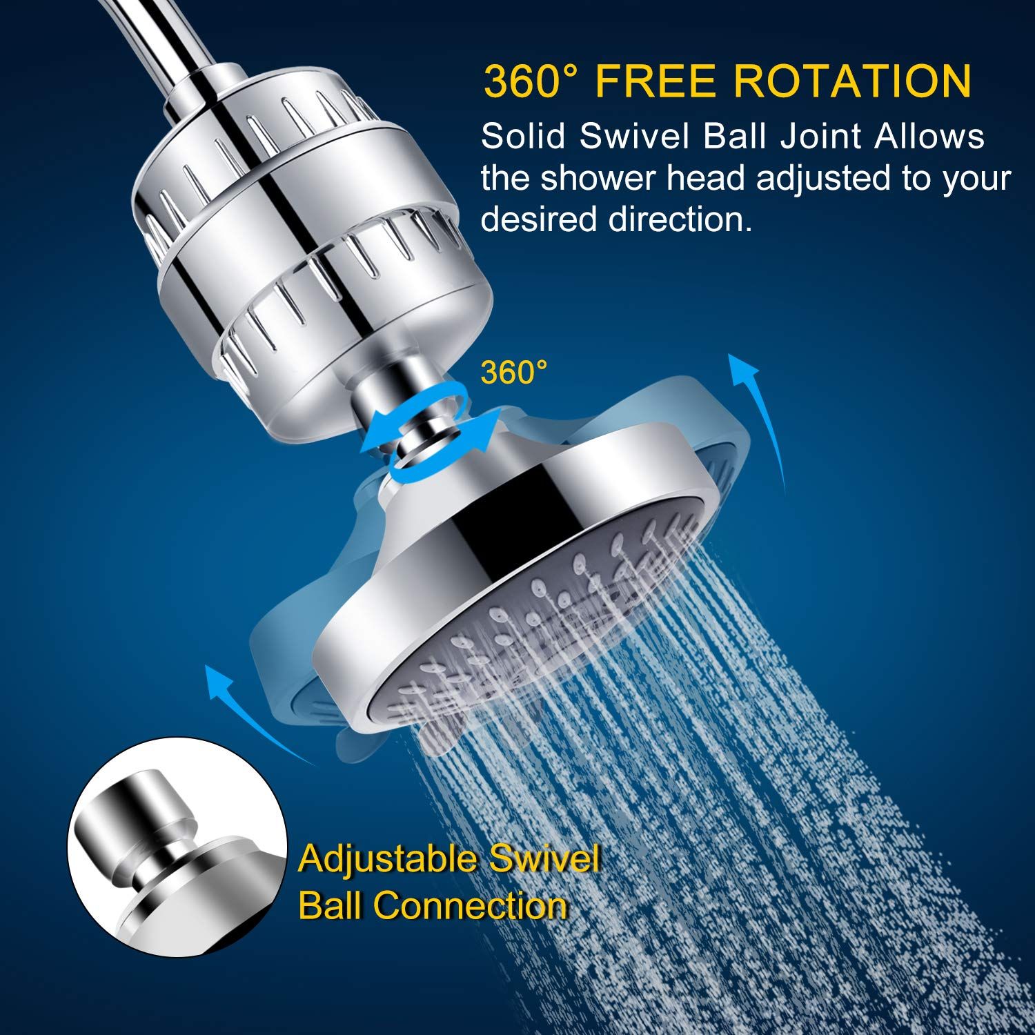 Shower Head and 15 Stage Shower Filter Combo view 3