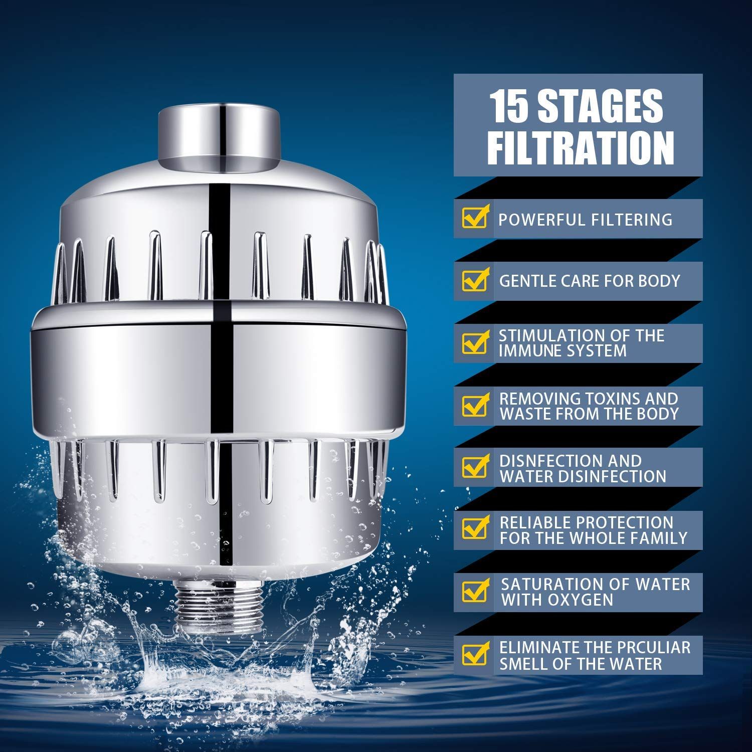 Shower Head and 15 Stage Shower Filter Combo view 5